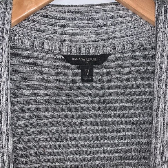 Banana Republic Cardigan XS-M Oversized Grey  Open Sweater Long Ribbed‎ Stretch - Picture 6 of 7